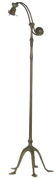 Appraisal: TIFFANY STUDIOS Bronze counter-balance floor lamp with eggplant weight and