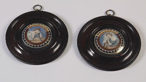 Appraisal: A pair of early th century miniatures 'Hope' and 'Despair'