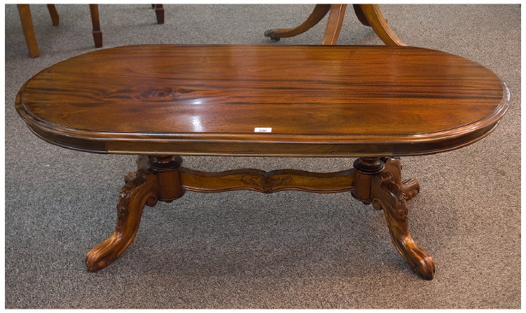 Appraisal: Mahogany Coffee Table Of Rectangular Form With Moulded Edge Height