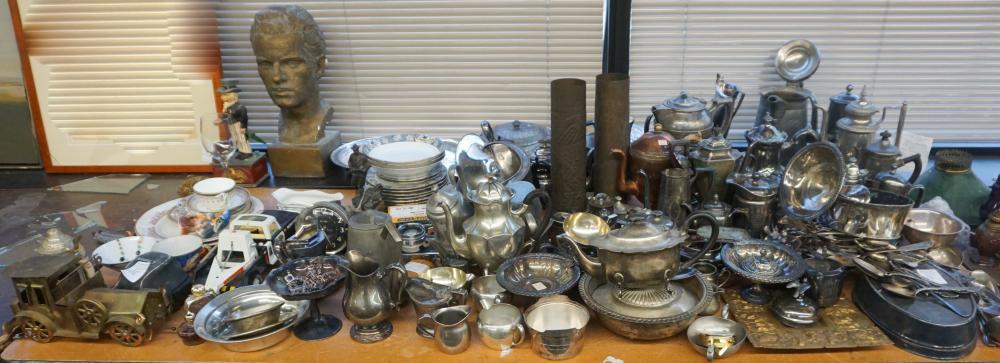 Appraisal: COLLECTION OF SILVERPLATE TABLE ARTICLES UNCLE SAM REPRODUCTION CAST IRON