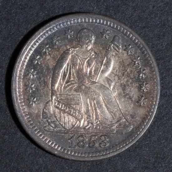 Appraisal: United States seated Liberty type silver half dime MS- with