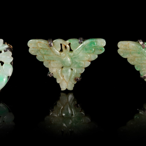 Appraisal: Three Chinese Jadeite Jewelry LATE TH EARLY TH CENTURY comprising