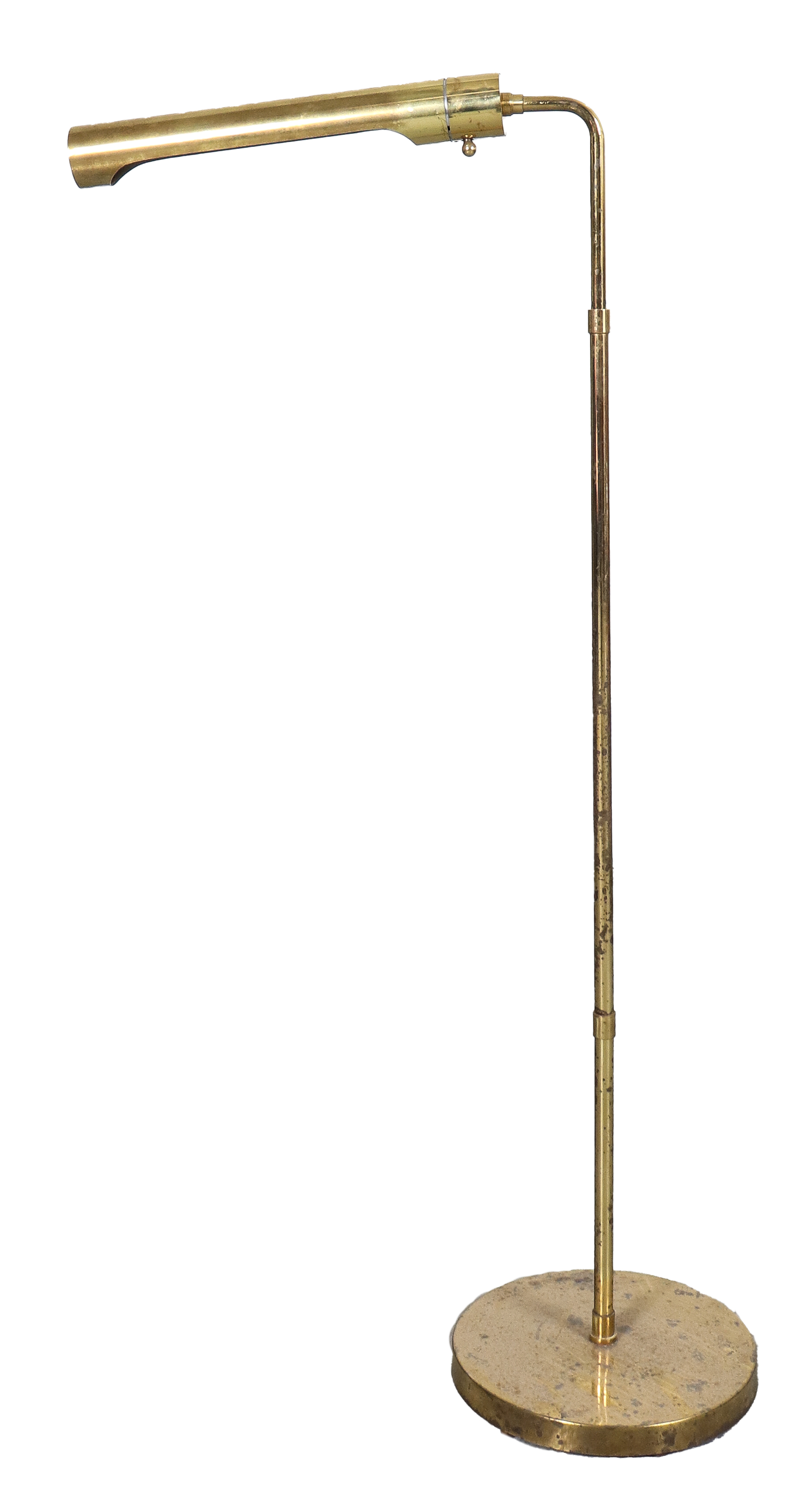 Appraisal: MODERN BRASS FLOOR READING LAMP Modern brass floor lamp or