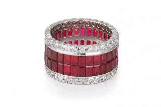 Appraisal: Ruby Diamond Eternity Band Ruby diamond eternity band K white