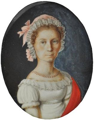 Appraisal: A Miniature Portrait Painting of a Young Woman The young