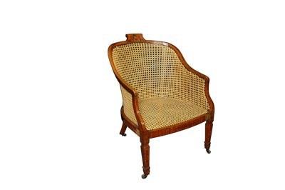 Appraisal: A late th Century satinwood painted and decorated armchair with