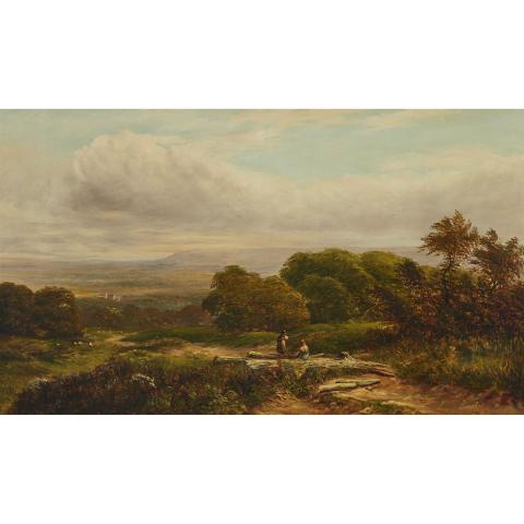 Appraisal: Henry John Kinnard Active - COUNTRY COUPLE RESTING ON A