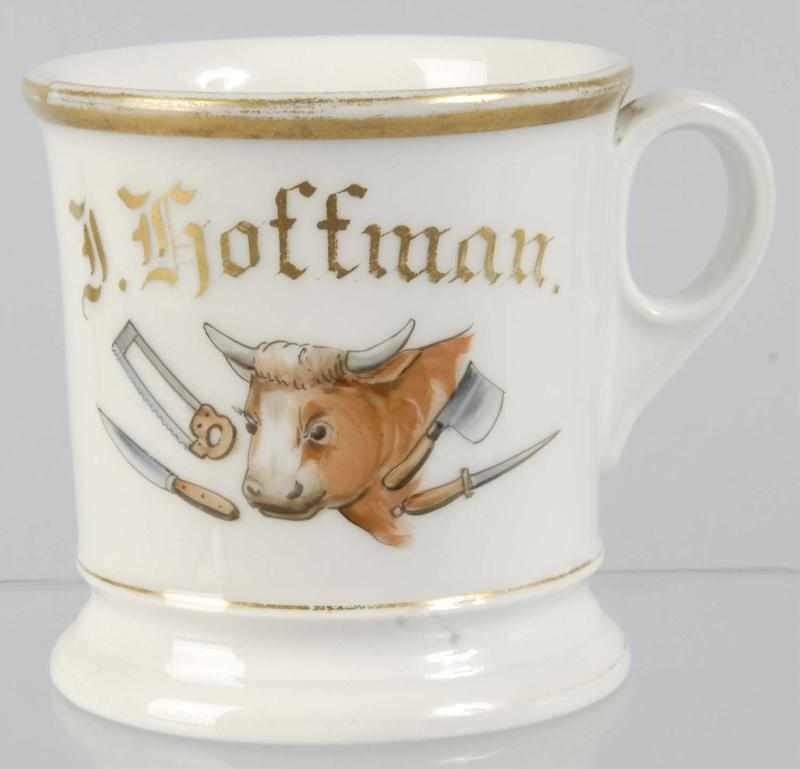 Appraisal: Butcher Shaving Mug Description Marked J Hoffman across front Nice