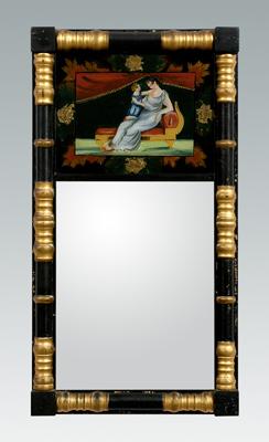 Appraisal: Reverse painted mirror top panel with classical female figure and