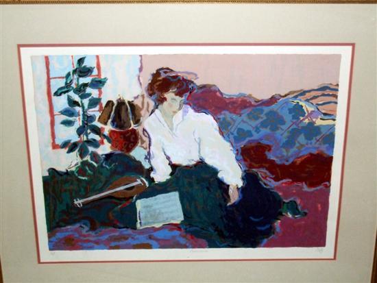 Appraisal: Fairchild modernist limited edition print of a woman reclining on