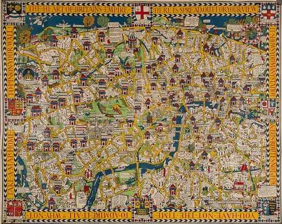 Appraisal: GILL Macdonald - Wonderground Map of London Town lithograph in