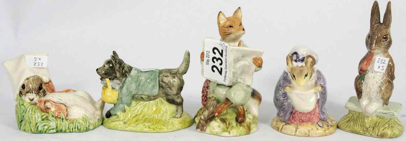 Appraisal: Royal Albert Beatrix Potter Figures comprising Benjamin Wakes Up Fierce