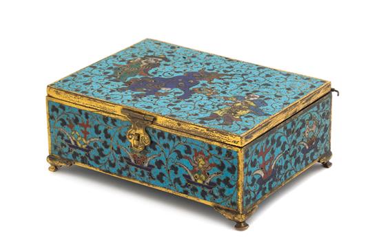 Appraisal: Sale Lot A Chinese Cloisonne Gilt Enameled Box th th