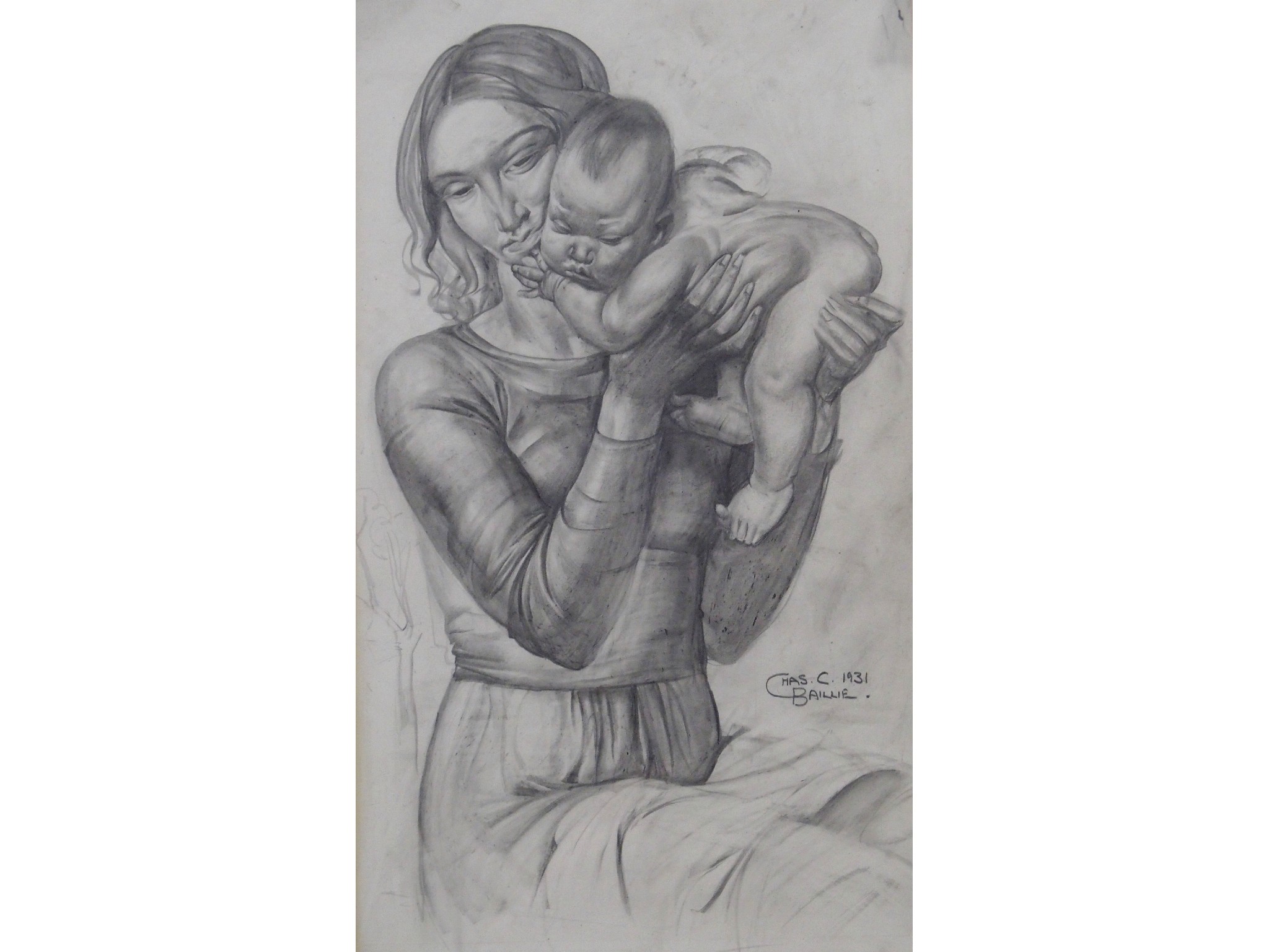 Appraisal: CHARLES CAMERON BAILLIE Scottish - MOTHER AND CHILDPencil signed and