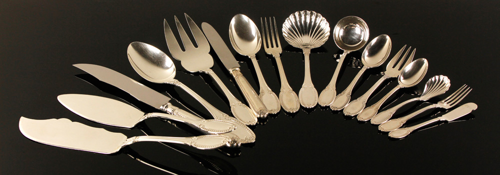 Appraisal: - Buccellati Sterling Flatware Set Buccellati flatware set Impero Empire