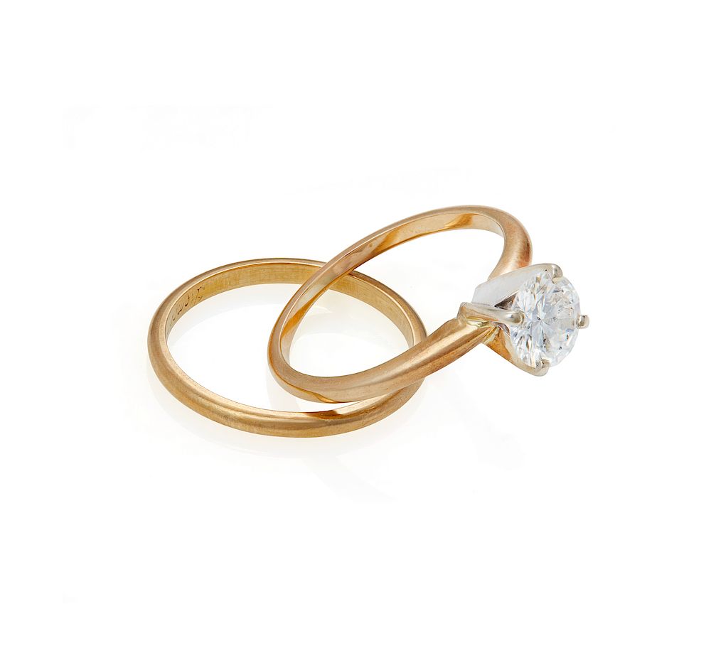 Appraisal: Diamond k Ring Band carat round diamond k ring and