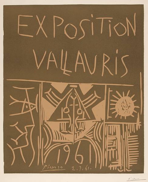 Appraisal: Pablo Picasso Spanish - Exposition Vallauris B Ba Linocut printed