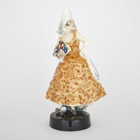 Appraisal: Goldscheider Figure of Carmen Josef Lorenzl s wearing an orange