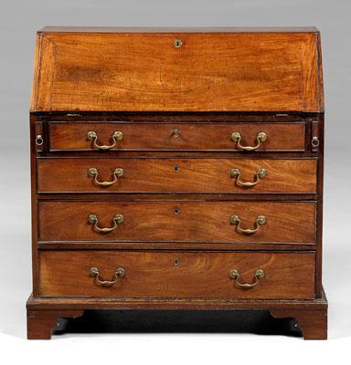 Appraisal: Chippendale mahogany slant-front desk pine secondary and oak drawer linings