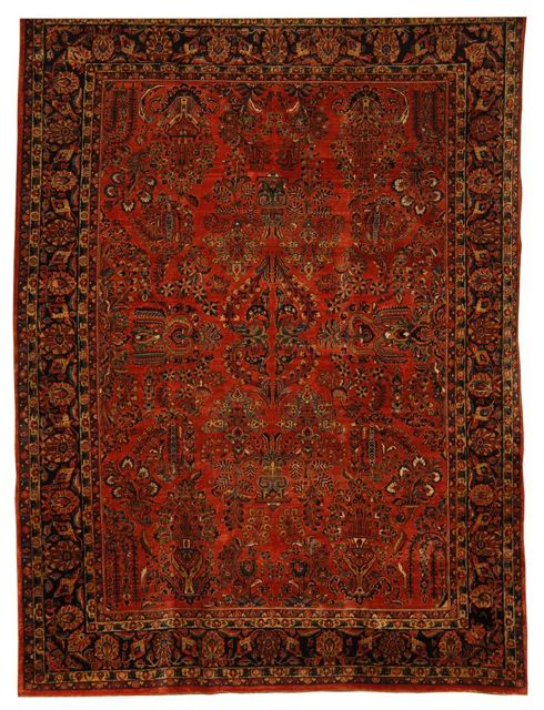 Appraisal: ORIENTAL RUG SAROUK ' x ' Traditional symmetrical arrangement of