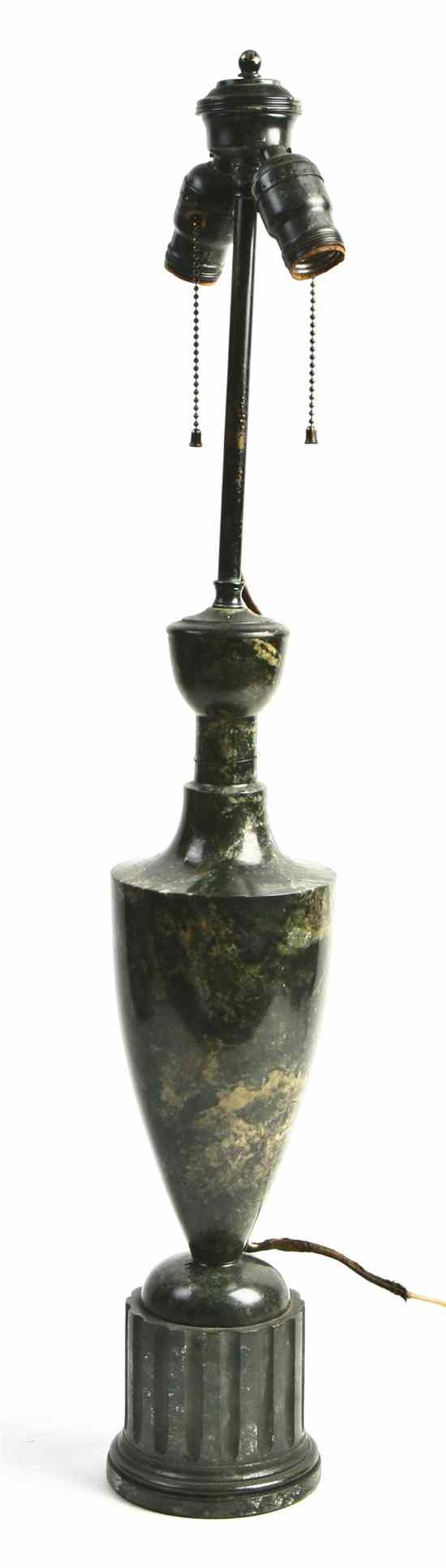 Appraisal: A Neoclassical Style Marble Urn of baluster form mounted as