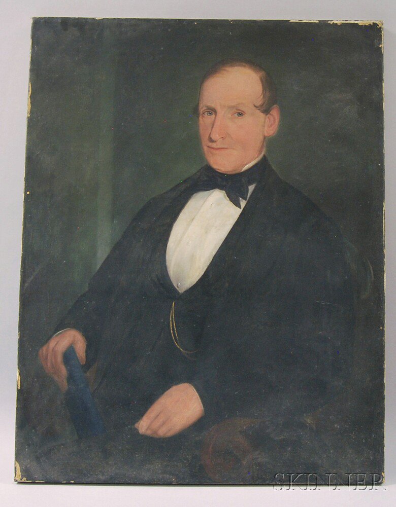 Appraisal: American School th Century Portrait of a Gentleman Seated in