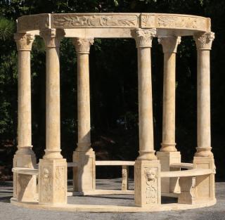 Appraisal: Neoclassical style marble gazebo h x dia Carved marble garden