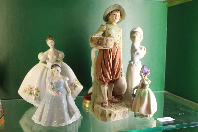 Appraisal: A COLLECTION OF SIX CERAMIC FIGURES including Nao Royal Worcester