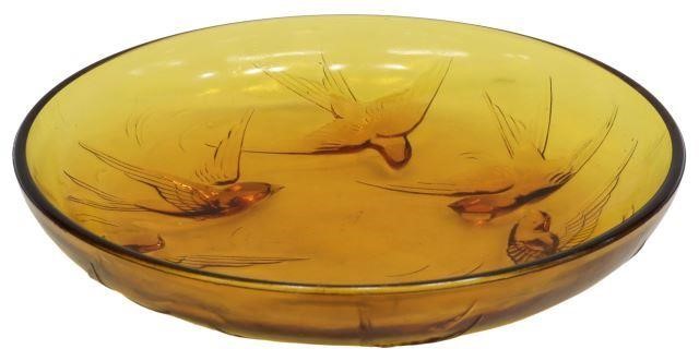 Appraisal: French Art Deco art glass bowl Sabino Paris Les Hirondelles