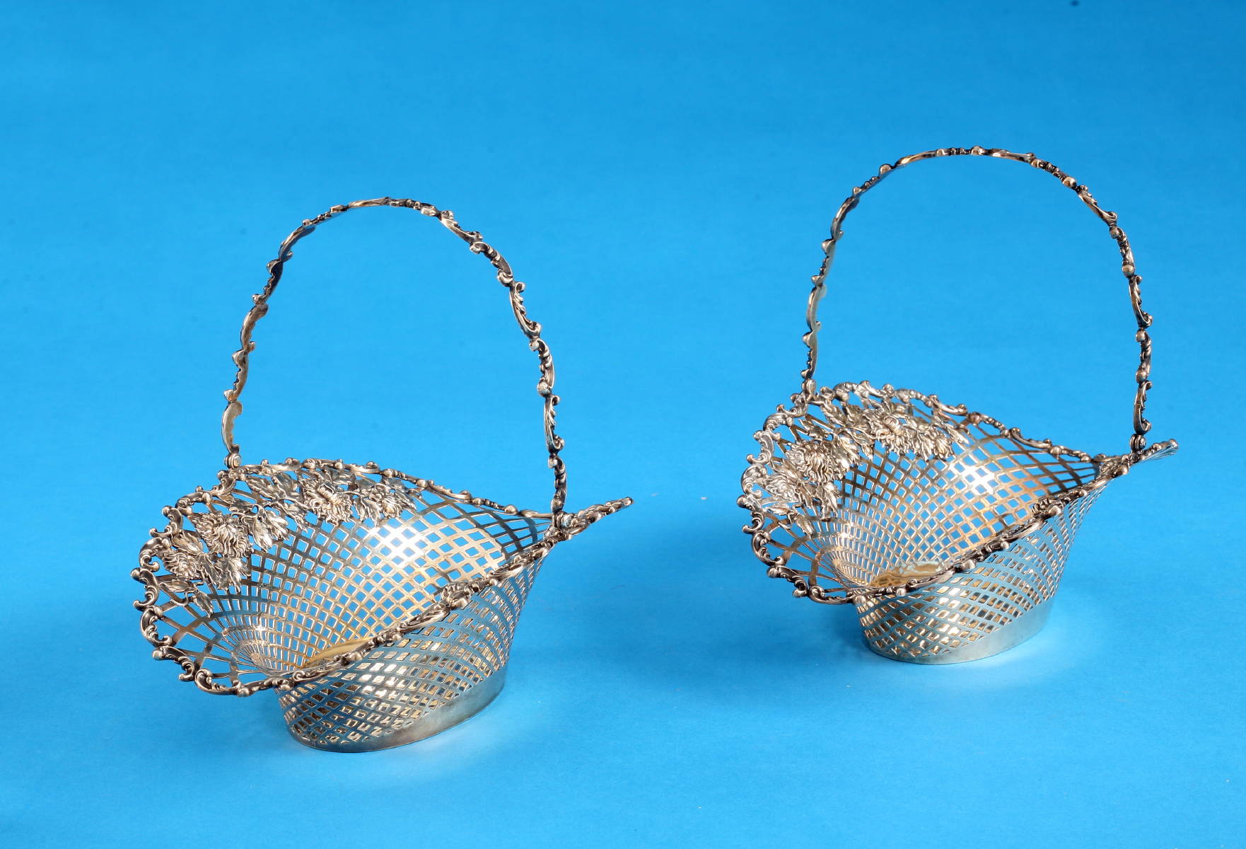 Appraisal: PAIR OF AMERICAN SILVER SWEETMEAT BASKETS J E CALDWELL CO