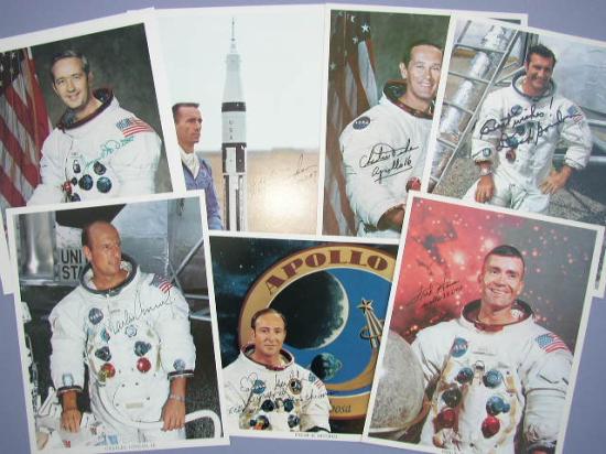 Appraisal: Astronaut Portraits A group of seven signed color lithographs of