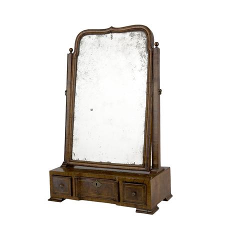 Appraisal: George II Walnut Shaving Mirror Estimate -