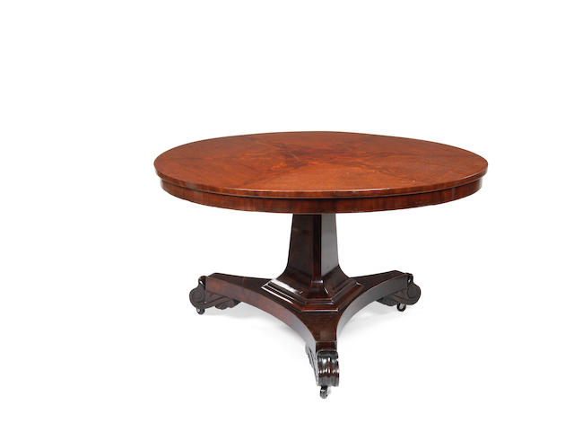 Appraisal: A William IV mahogany breakfast table possibly Continental the circular