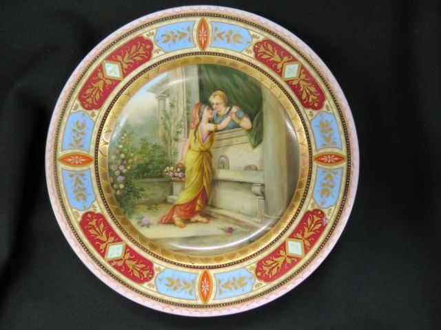 Appraisal: Royal Vienna Porcelain Portrait Plate courting scene in the garden