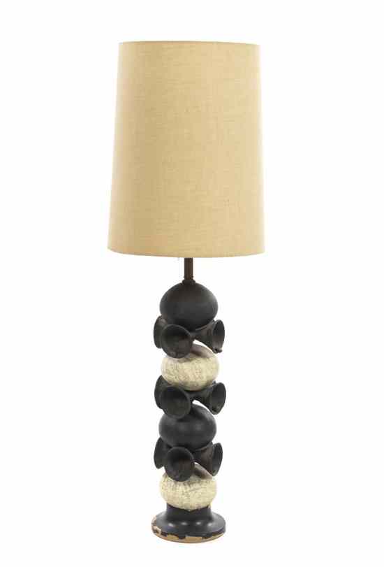 Appraisal: An Italian Table Lamp the standard having applied bell form