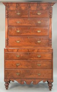 Appraisal: George IV mahogany chest on chest circa ht in wd