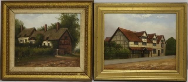 Appraisal: ALBERT GILBERT TH C UK SIMILAR OILPAINTINGS ON BOARD ONE