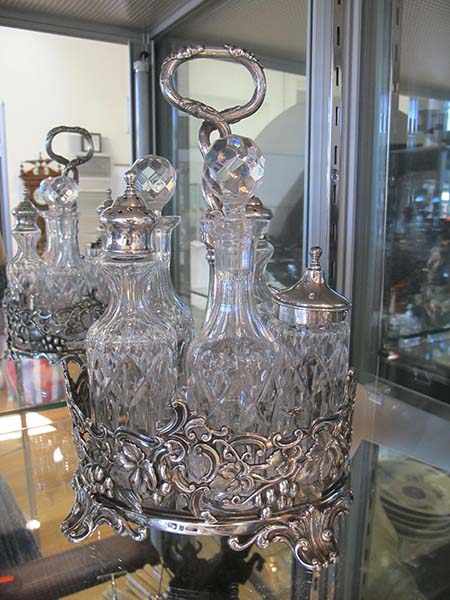 Appraisal: WHITEHILL FIVE BOTTLE CRUET SET IN STAND