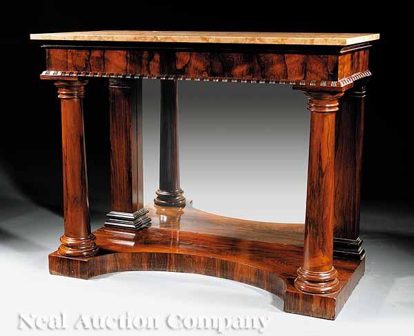 Appraisal: A Late Regency Rosewood Pier Table th c Ros de