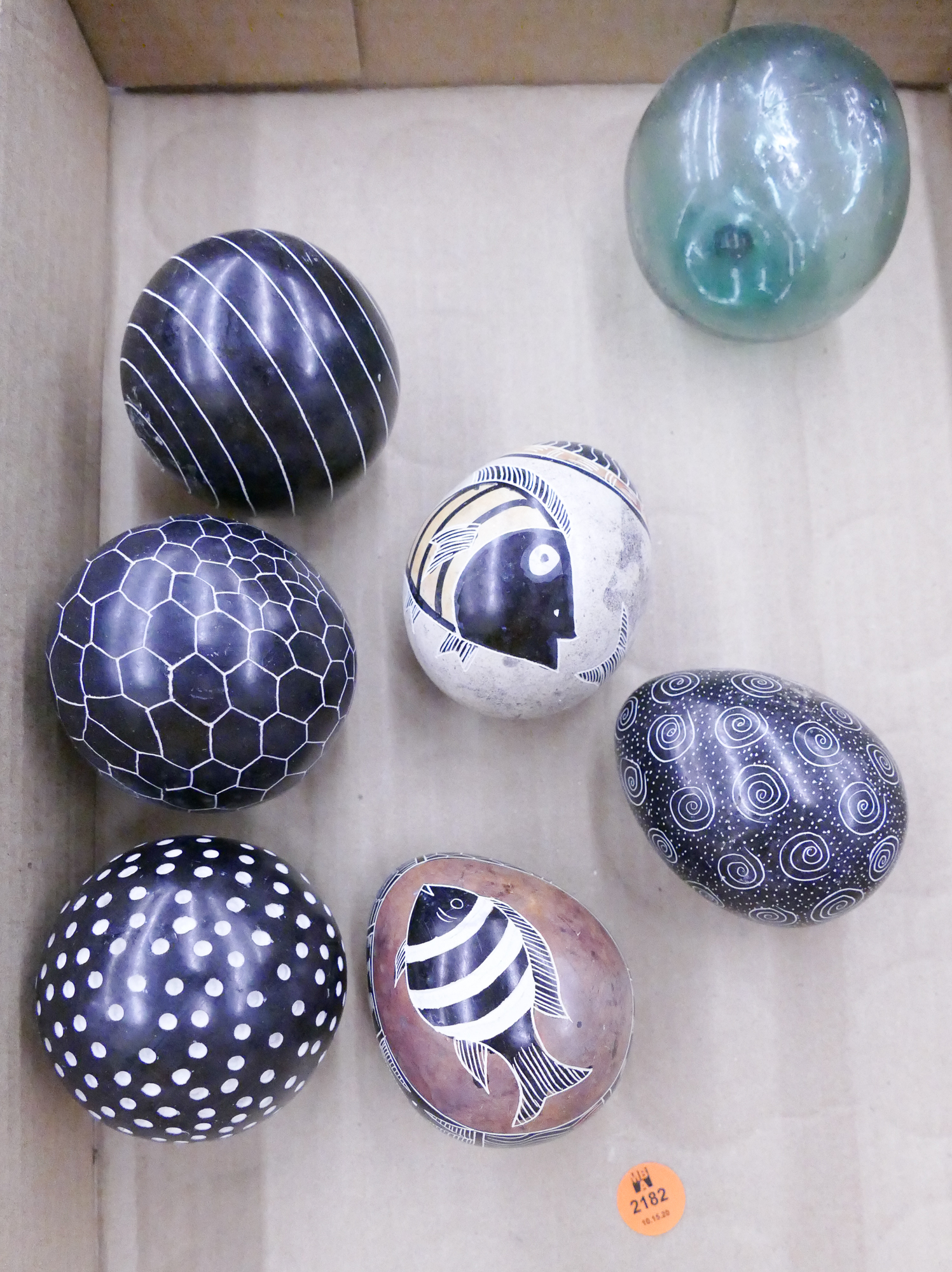 Appraisal: Box Decorative Stone Balls