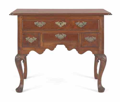 Appraisal: Delaware Valley Queen Anne walnut dressing table ca with a