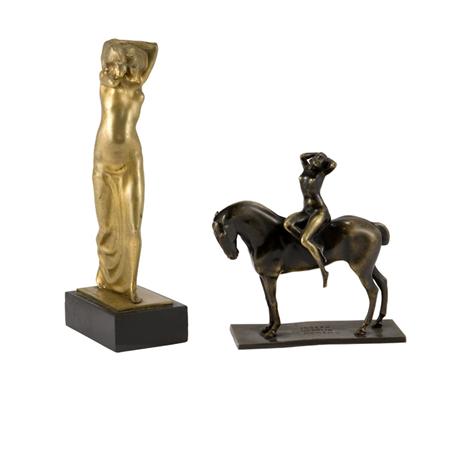 Appraisal: Two Art Deco Bronze Figures of Women Estimate -