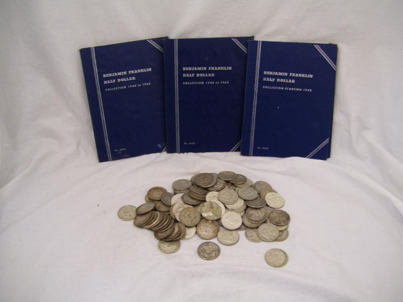 Appraisal: Benjamin Franklin Half Dollars Blue book Collection Starting completed -