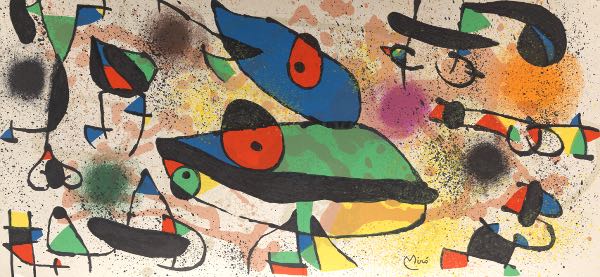 Appraisal: AFTER JOAN MIRO SPANISH - x each Pair of lithographs