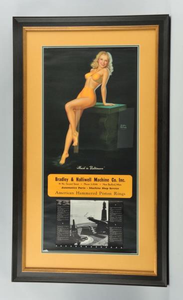 Appraisal: Framed Bradley Halliwell Calendar Poster This large calendar poster has