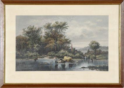 Appraisal: After A F Bellows Fording the Stream Color print framed