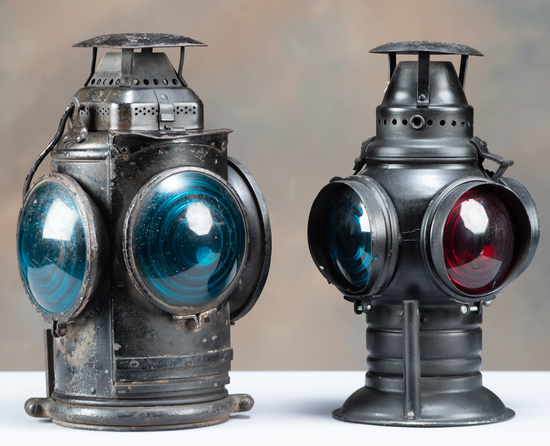 Appraisal: This lot consists of two vintage Rail Road Signal Lamps