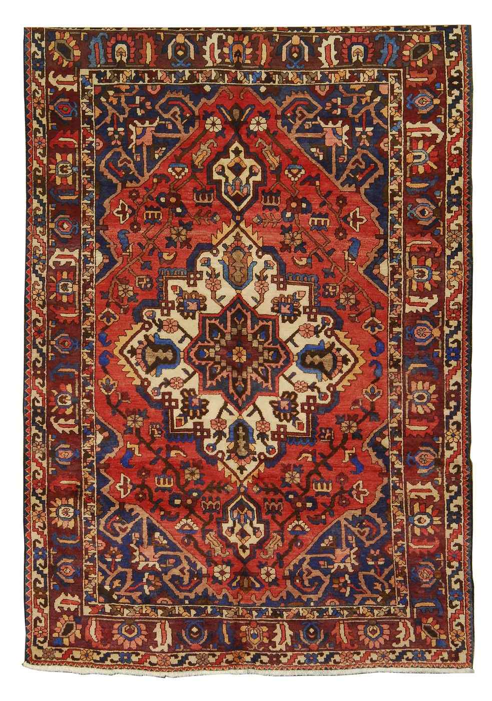 Appraisal: ORIENTAL RUG BAKHTIARI ' x ' '' Gabled ivory medallion