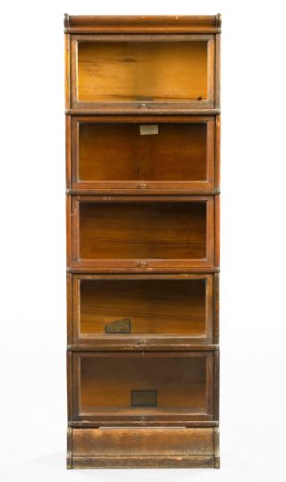 Appraisal: American Oak Five-Stack Barrister's Bookcase early th century each section