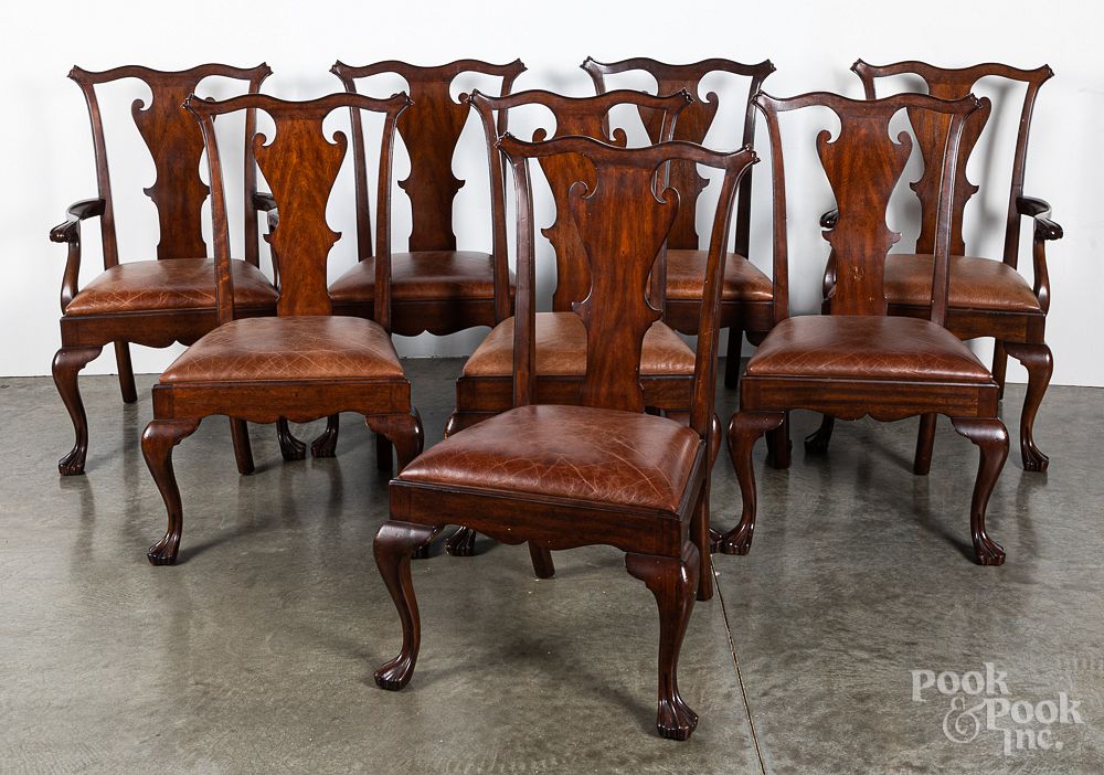 Appraisal: Set of eight Ralph Lauren Queen Anne style chairs Set